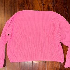 French Connection Bright Pink Crew Neck Sweater